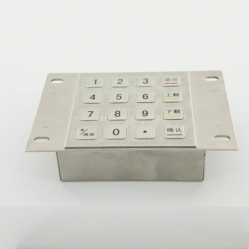 Ödeme Kiosk EPP 16 Tuşlar için IP65 Suya Dayanıklı ATM Pin Pad 304 Paslanmaz Çelik