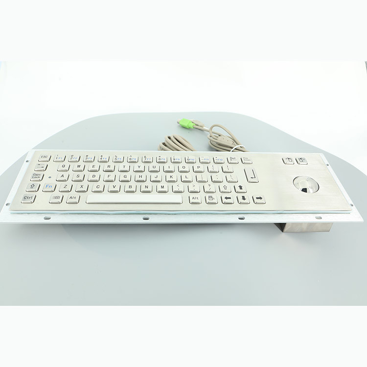 Trackball USB Bağlantı Noktalı Bilgi Kiosk 304 Paslanmaz Çelik Endüstriyel Metal Klavye
