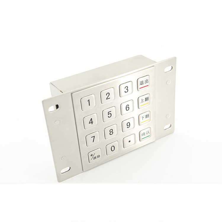 IP65 Su Geçirmez Paslanmaz Çelik Şifreli Metal EPP Pin Pad Ödeme Kiosk için 16 Anahtar