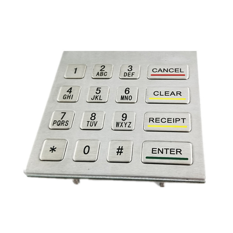 Self Servis Kiosk için Panel Montaj Erişim Kontrolü Metal Sayısal Tuş Takımı 16 Anahtar