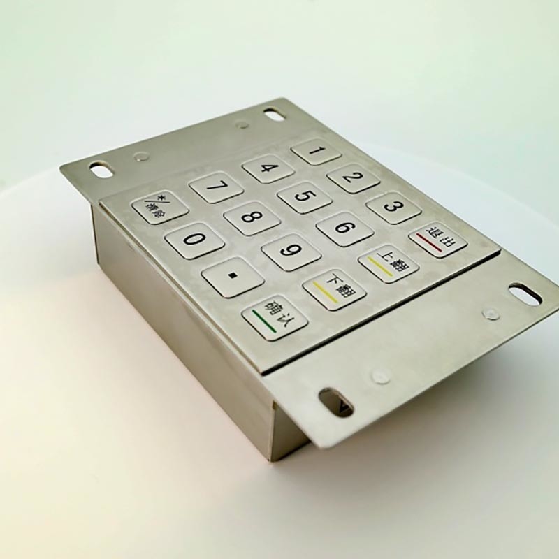 Su geçirmez Paslanmaz Çelik IP65 Şifreli Metal EPP Pin Pad Ödeme Kiosk için 16 Anahtar