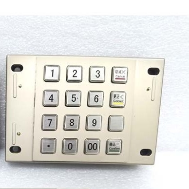 Ödeme Kiosk Pin Pad USB RS232 PCI 4.0 Sertifikalı Şifreli Metal 16 Anahtar