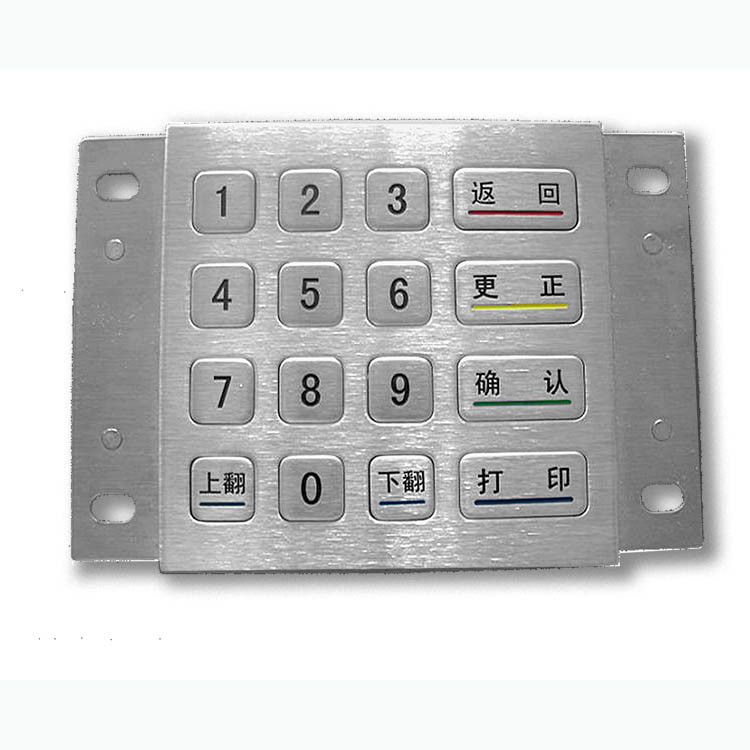 ATM Ödeme Kiosk Pin Pad DES 3DES 16 Tuşlu Paslanmaz Çelik Şifreli Metal