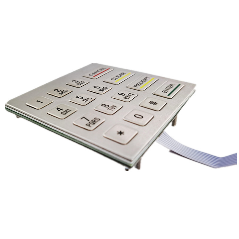 Panel Montajlı Self Servis Kiosk Paslanmaz Çelik 4x4 16 Tuşlu Metal Sayısal Tuş Takımı