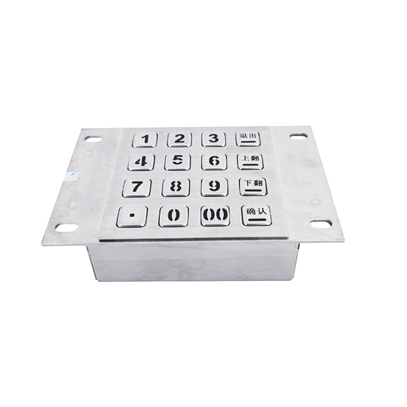 4x4 16 tuş 304 Paslanmaz Çelik Metal Sayısal Klavye Arkaplan Işıklı Kendine Hizmet Kiosk Klavye