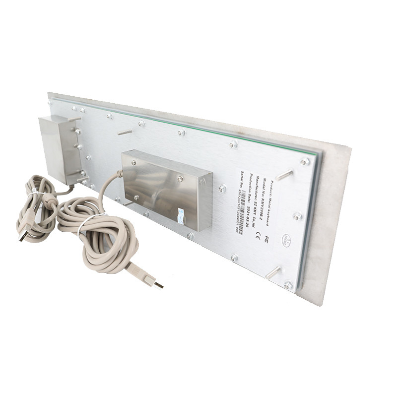 Kendine Hizmet Kiosku 65 Tuş Panel Montaj Endüstriyel IP65 Paslanmaz Çelik Metal Klavyesi Trackball ile