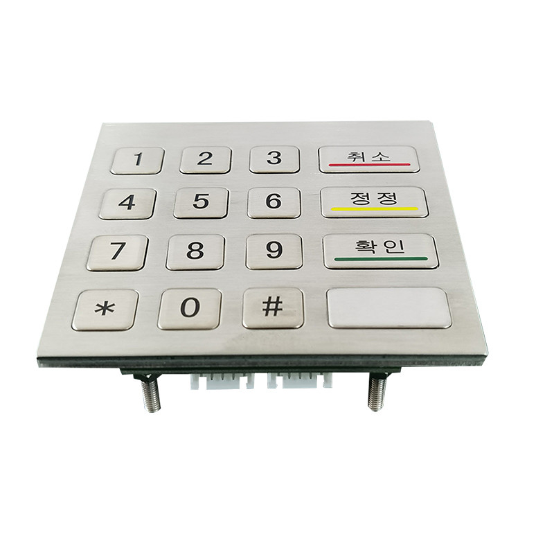 IP65 Paslanmaz Çelik Metal Sayı Klavyesi 16 Tuşlu Kendine Hizmet Kiosk Makinesi