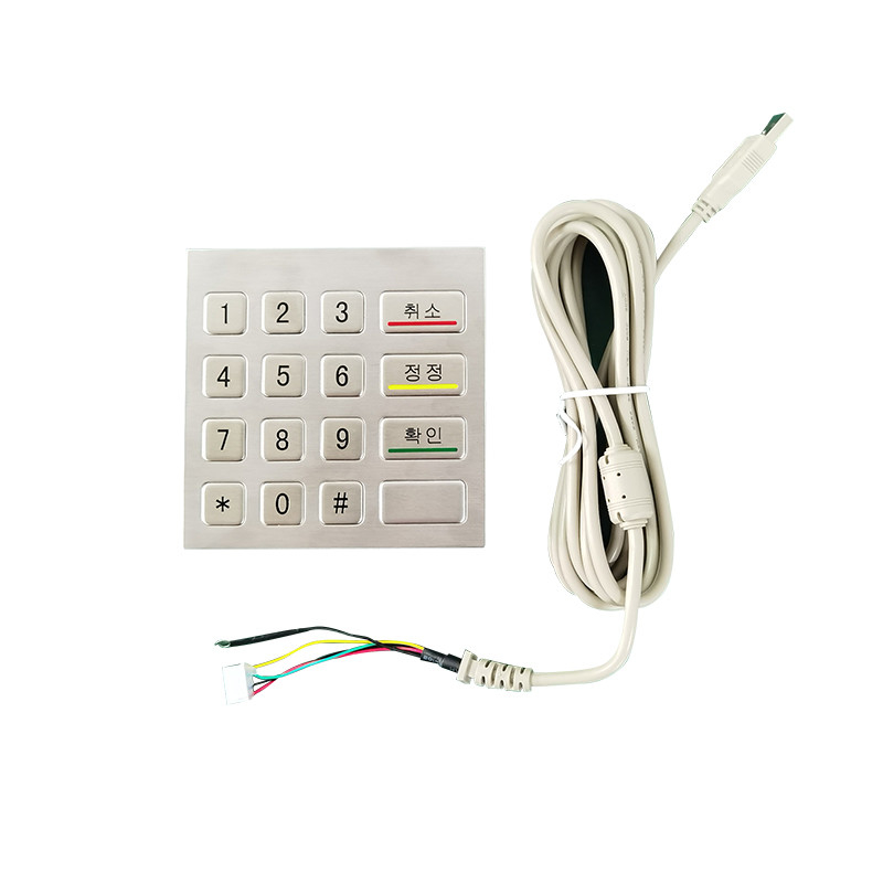 Su geçirmez paslanmaz çelik metal sayısal klavye 100 X 100 mm USB ile satış makinesi için