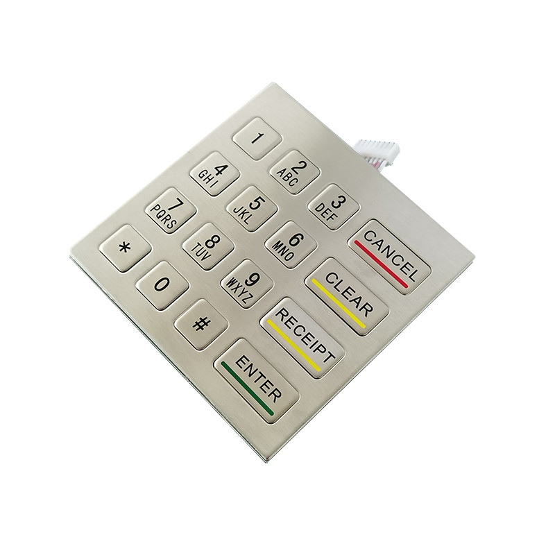 Su geçirmez paslanmaz çelik metal sayısal klavye 100 X 100 mm USB ile satış makinesi için