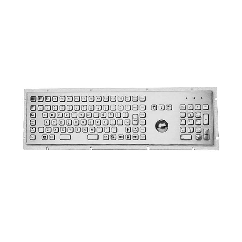 Self Service Kiosk IP65 Su geçirmez Paslanmaz Çelik Metal Klavye 38mm Trackball ve Sayısal Klavye ile