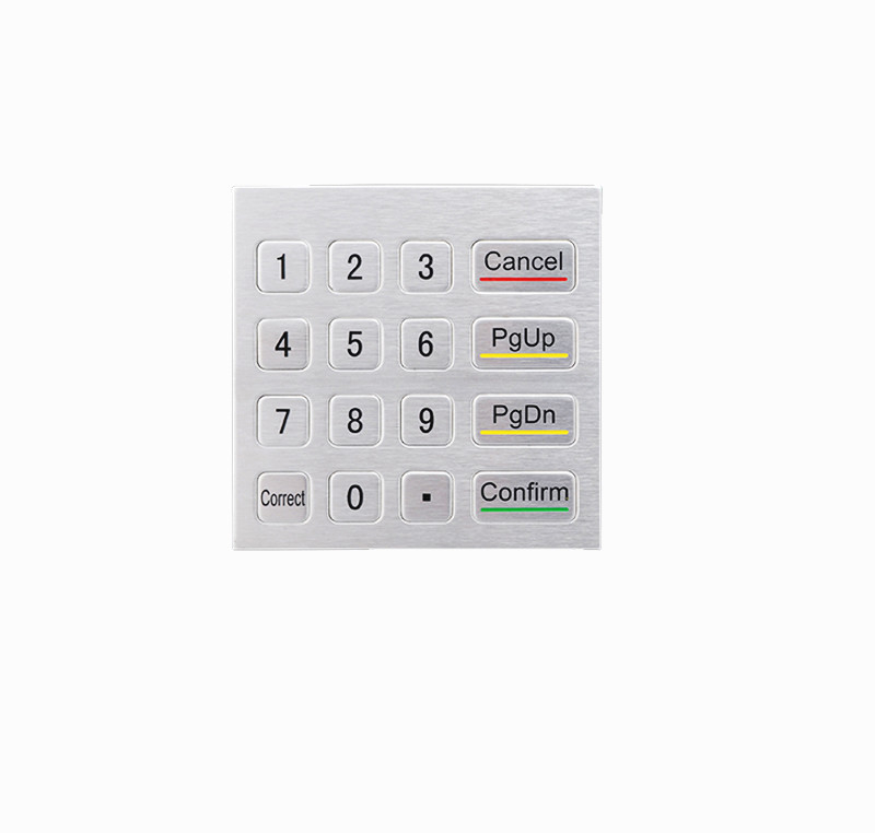 4x4 Su geçirmez IP65 Paslanmaz Çelik Metal Sayı Klavyesi Kendine Hizmet Kiosk Makinesi için