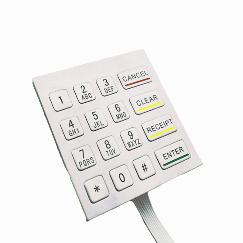 4x4 Su geçirmez IP65 Paslanmaz Çelik Metal Sayı Klavyesi Kendine Hizmet Kiosk Makinesi için