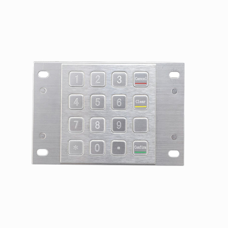IP65 Paslanmaz Çelik ATM Şifrelenmiş Metal Pin Pad Self Servis Ödeme Kiosku için 16 anahtarlı