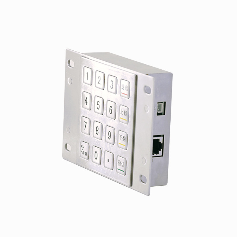 IP65 Paslanmaz Çelik ATM Şifrelenmiş Metal Pin Pad Self Servis Ödeme Kiosku için 16 anahtarlı