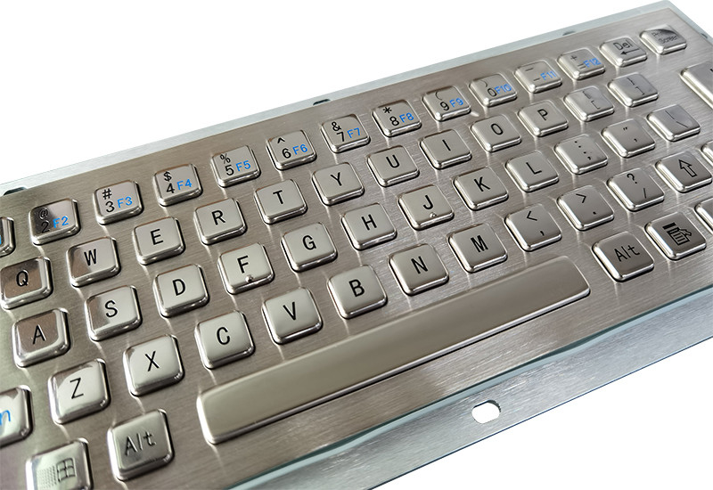 65 tuş Toz geçirmez IP65 Tıp Derecesi Klavye Paslanmaz Çelik Metal Klavye USB Arabirimi