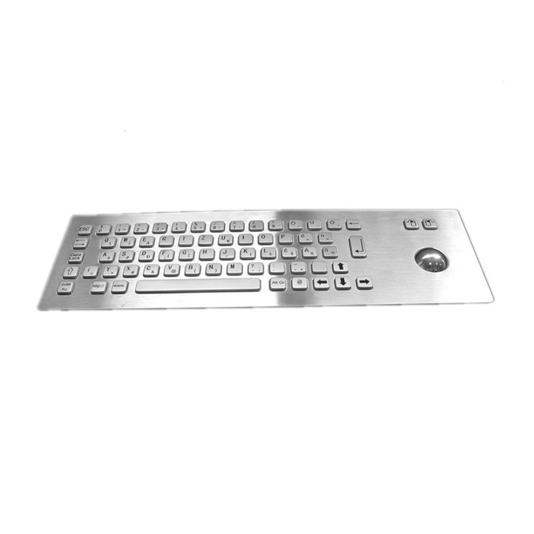 Endüstriyel IP65 Paslanmaz Çelik Metal Klavye Trackball Giriş Cihazı Self Servis Kiosk için