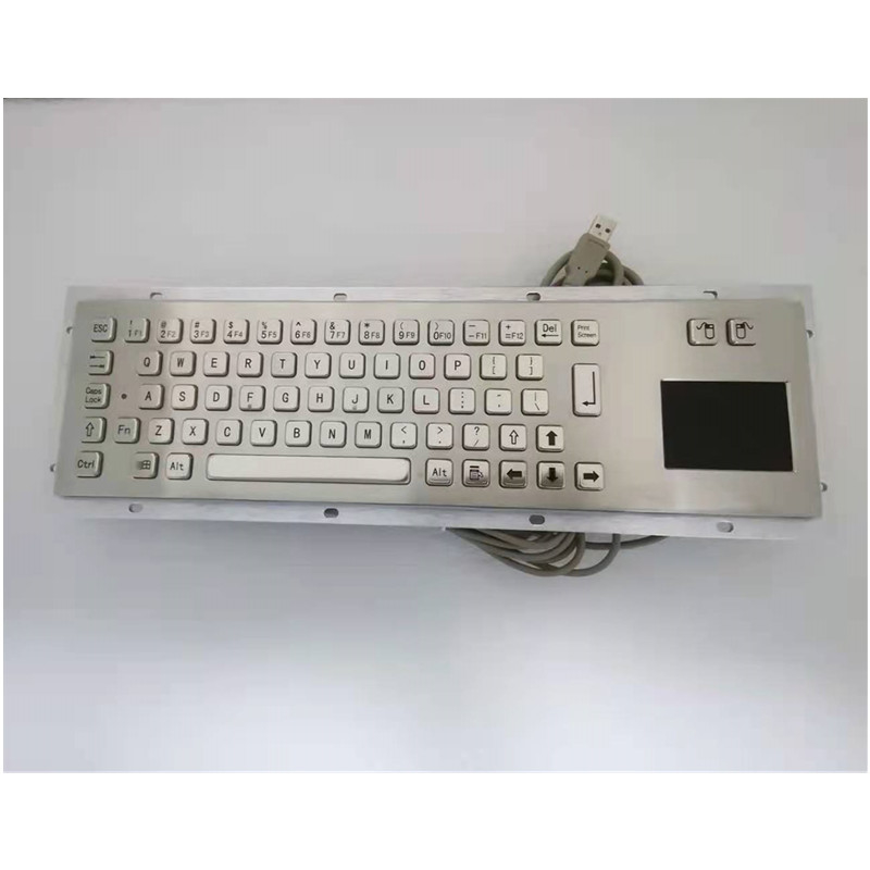 Toz geçirmez IP65 Paslanmaz Çelik Endüstriyel Metal Klavyesi Kendine Hizmet Kiosk Makinesi için Touchpad ile