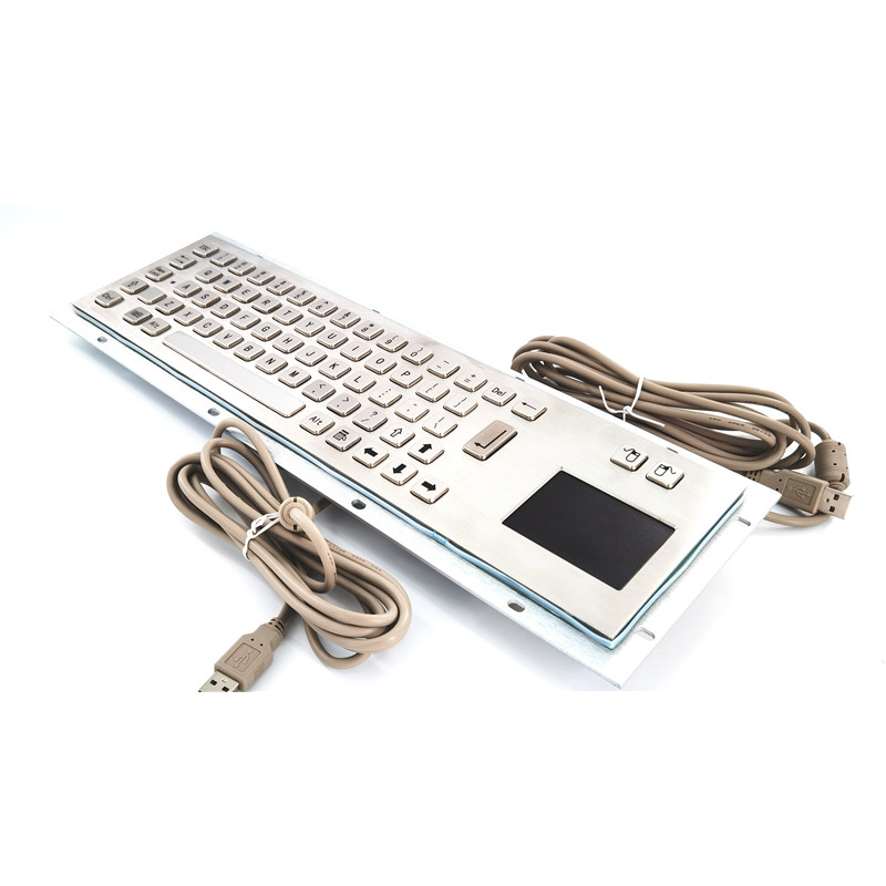 Toz geçirmez IP65 Paslanmaz Çelik Endüstriyel Metal Klavyesi Kendine Hizmet Kiosk Makinesi için Touchpad ile