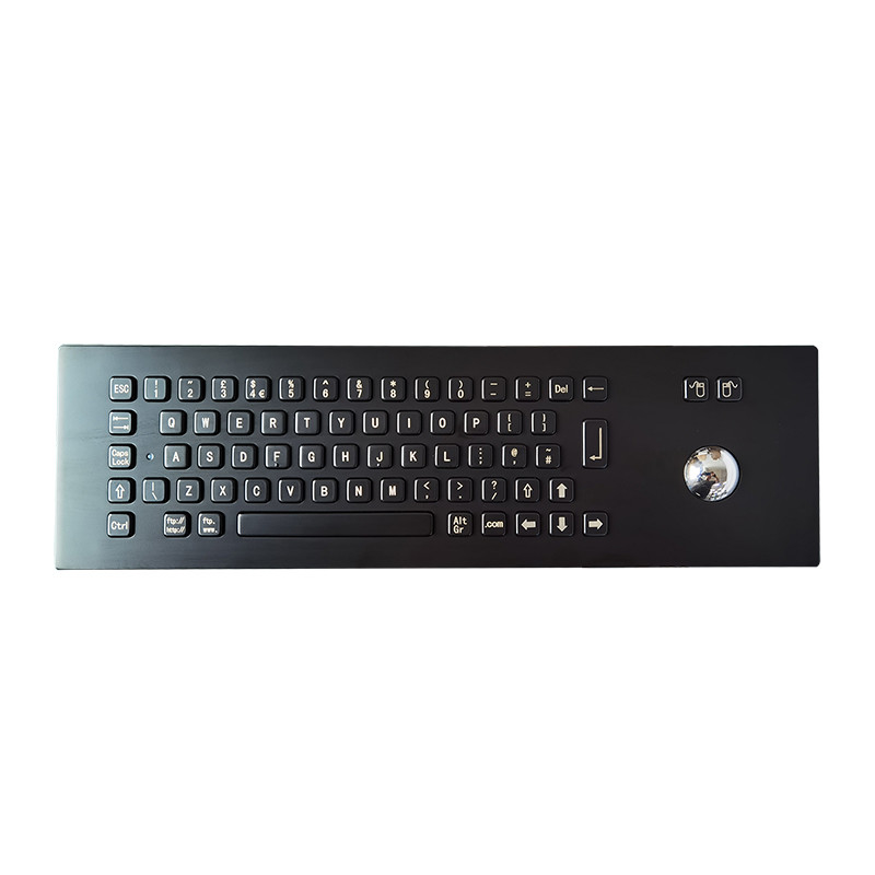 Kendine Hizmet Kiosk Panel Montajı Özel Yapılandırma ve USB Arayüzü İçin Siyah Paslanmaz Çelik Metal Klavyesi