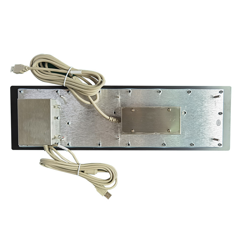 Kendine Hizmet Kiosk Panel Montajı Özel Yapılandırma ve USB Arayüzü İçin Siyah Paslanmaz Çelik Metal Klavyesi