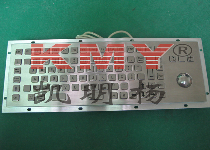 F1~F12 İşlev Tuşları ve İztopu Faresi ile IP65 Dış Mekan Kiosk Metal Klavye