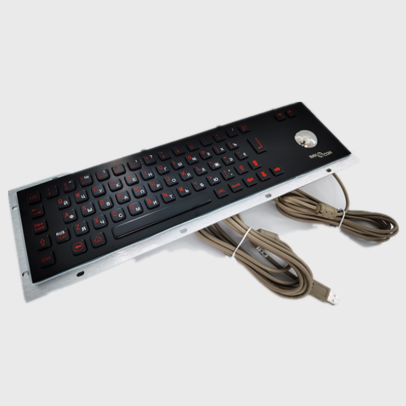 İztoplu USB Siyah Renkli IP65 IK07 Paslanmaz Çelik Klavye